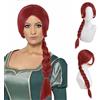GNIMEGIL Parrucca da cosplay lunga intrecciata, color castano rossiccio