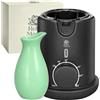 Relax Master Scaldatore per Olio da Massaggio - Caraffa Versatrice in Ceramica - Temperatura Regolabile 33-100°C - Riscaldamento Rapido - Sistema a Bagnomaria.