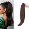 S-noilite Naturale Estensione Micro Ondulato Coda di Cavallo Claw on Ponytail Extension Capelli Veri Clip Parrucchino Ombre Posticci Donne 55cm Riccio Marrone medio