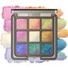 Noerrors Palette di ombretti camaleonti,rosa-blu-viola, in crema a polvere, multicromo, olografico, iridescente, champagne, marrone, glitter, arcobaleno, illuminante, trucco per viso e occhi, 02