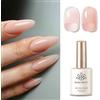 Born Pretty Smalto gel semipermanente color nude latte, 15 ml, smalto bianco francese, trasparente, gelatina, vetro, soak off, UV, LED, per manicure