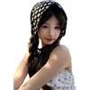 Wambere 1 bandana all'uncinetto, fascia per capelli, vintage, motivo floreale, stile rurale, sciarpa per capelli triangolare, per donne e ragazze, colore bianco e nero