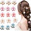 CKANDAY Confezione da 15 fermagli per capelli con fiori e forcine per capelli da donna, mini forcine per capelli per ragazze, piccoli fermagli per capelli, per capelli sottili, antiscivolo, per capelli spessi