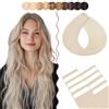 SEGO Extension Capelli Veri Biadesivo 10 Fasce Tape in Exstescion Remy Human Hair 15g/Set Naturali 55 cm # 60