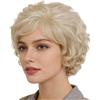 GNIMEGIL Parrucche da donna: parrucca corta e riccia biondo platino