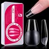 Clara Colors Unghie finte, Bara media, Gel morbido a copertura totale 50 pezzi metà opaco chiaro unghie Gel Tips Kit per Soak Off Nail Extensions Kit