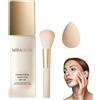 Zonill Miraglow Fondotinta Adattivo over 50, MiraGlow Fondotinta Adattivo Pelli Mature,Cobertura Uniforme, Acabado Natural, Cubre Imperfecciones,Inviare Pennello Applicatore + Spugna per Trucco 30ML,2pc