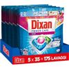 Dixan Power Caps Color, Detersivo Lavatrice in Capsule, 5 Confezioni da 35 PZ