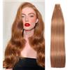 Hotlulana Extension Capelli Veri Biadesivo Zenzero di Auburn(#30)Extension Capelli Veri 24Pollici 20pcs 60cm 50g Extension Biadesive Capelli Veri Remy 100% Invisible Skin Weft Tape in Hair Extensions