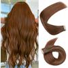 Hotlulana Extension Capelli Veri Biadesivo Balayage Castano Cioccolato Con Marrone Scuro Rossiccio(4/4/33A#) Extension Capelli Veri 16Pollici 20pcs 40cm 40g Invisible Extension Biadesive Capelli Veri.