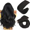 Hotlulana Extension Capelli Veri Biadesivo Nero Naturale(#1B) Extension Capelli Veri 16Pollici 20pcs 40cm 40g Extension Biadesive Capelli Veri Invisible Skin Weft Tape in Hair Extensions Human Hair