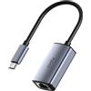 Cudy Adattatore da USB C a Ethernet, adattatore di rete cablato Gigabit, adattatore LAN RJ45 in alluminio 1000 Mbps Thunderbolt, compatibile con MacBook, iPhone 15/16, Steam Deck, Switch