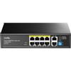 Cudy FS1010P Switch Ethernet 8+2 Porte Poe+ 120W, 8 Porte 10/100Mbps Poe+, Switch Unmanaged, CCTV/VLAN, No Alimentazione Aggiuntiva, 802.3af/at, Versione Rack in Metallo