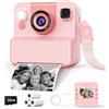 Yidoroye Macchina Fotografica Bambini Istantanea, 2.4" HD Fotocamera Bambini, include Scheda di Memoria da 3 Rolls Paper & 32GB, Regalo Perfetto per Bambine dai 3 ai 12 anni(Rosa)