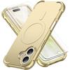 ORETECH Magnetica Cover per iPhone 17 6,3"con [2 x Vetro Temperato],[Compatibile con Mag-Safe][Protezione Fotocamera Integrata] Custodia Ultra Sottile Silicone Anti-Graffio TPU Antiurto-Oro
