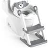 Rabb 1st Riduttore wc bambini, sedile rialzato maschi e femmine, pedana antiscivolo anti-spruzzo scala per water,Grigio