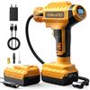 YOHOOLYO Compressore Aria Portatile per Pneumatici 150PSI Manometro Digitale LCD, luci a LED, Adatta per Auto,Biciclette, Moto e Palloncini