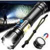 RAYLON Torcia LED Potente Professionale, 500000 Lumen Torcia LED Ricaricabile USB, Torce Led Alta Potenza Ricaricabili, 9 Modalità, Luce Laterale COB, Flashlight Per Campeggio Trekking Emergenza