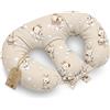 Totsy Baby Cuscino allattamento gemellare - 90x50 cm - Cuscino per gemelli Guanciale ergonomico multifunzionale per allattare e posizionamento neonati maternità Oeko-Tex Giraffe