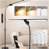 OUTON Lampada da Terra LED Dimmerabile, Controllo Della Temperatura a 4 Colori, Telecomando e Controllo Touch, Soggiorno, Camera da Letto, Ufficio 1 ora Timer, Nero