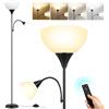 OUTON Dimmerabile Lampada da terra con luce da Lettura,2 Lampadina Includere, 3000K-6000K Temperature di Colore Regolabili, 1H Timer, Lampada per Soggiorno, Camera da letto, con Telecomando