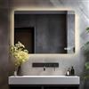 LISA Specchio Bagno con Bluetooth e Presa di Corrente, 80 x 60 cm, LED Specchio da Bagno con Illuminazione, Dimmerabile, 3 Colori di Luce, Anti-appannamento, Grande Specchio da Parete per Bagno