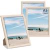 LYYYYX Cornice portafoto in legno A5, 15 x 21 cm, con vetro acrilico MDF, DIN A5, set da 3 pezzi, per certificati, foto, poster, puzzle