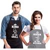 Saukore Grembiuli da Cucina Divertenti per Coppia Grembiuli da Cucina Assortiti Carini Compleanno Matrimonio Fidanzamento Doccia nuziale Grembiule di Natale Regali