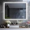 LISA Specchio da bagno a LED con illuminazione, 80 x 60 cm, grande LED specchio da bagno con bluetooth e presa, dimmerabile, 3 colori di luce, anti-appannamento, per bagno, WC, corridoio