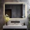LISA Specchio da bagno a LED con illuminazione 60x50 cm, Specchio da bagno grande con illuminazione touch dimmerabile bianco caldo/bianco freddo antiappannamento per bagno, WC, corridoio