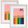 LYYYYX Cornice portafoto in legno A4, 21 x 29.7 cm, con cornice in MDF, DIN A4, set da 2 pezzi, per certificati, foto, poster, puzzle