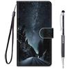 Grandoin Custodia per Samsung Galaxy A12 / M12, Custodia Creativo Flip Case Portafoglio Disegni Cover in con Chiusura Magnetica + TPU Silicone Posteriore per Samsung Galaxy A12 / M12 (Cielo Stellato)