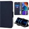 N NEWTOP Cover Compatibile con REDMI NOTE 12 PRO PLUS 5G, HQ Lateral Custodia Libro Flip Chiusura Magnetica Portafoglio Simil Pelle Stand Protezione Completa Case TPU Anti Urto Guscio Base (Blu)