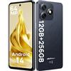 Ulefone Note 18 Pro Cellulari, 12GB+256GB/SD-2TB Android 14, 6.78 HD+, Fotocamera 64MP+50MP+32MP Smartphone 5450mAh Batteria, Ricarica rapida da 18W 4G Dual SIM/NFC/GPS/OTG/Nero
