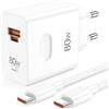 ACAGET 80W per Super-Charge Caricabatterie per HONOR 600 Pro Magic6 Pro RSR | 2-Porte Presa 80W PD Caricatore Rapido con 6A Cavo USB C 1M per HONOR Magic V6 Magic7 6 Lite 90Lite 400 200Lite X9d X8a X8b