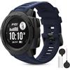 CHULN 22mm Silicone Cinturino per Garmin Instinct/Instinct 2Solar/Tactical, Regolabile Sportiva Cinturino di Ricambio per Smartwatch.