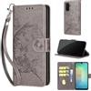 SIENIANLINE Cover per Samsung Galaxy A26/ A18/A17 custodia portafoglio Farfalla Grigio | 3 scomparti carte, 1 tasca banconote, Chiusura magnetica, Supporto, Pelle PU flip cover per Samsung A26 / A17 / A18