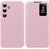 Nshkeji Custodia Intelligente in Pelle per Samsung Galaxy S25 Plus 5G [Smart View] Cover Galaxy S25 Plus 5G Clear View Flip Pelle in Libro Portafoglio Flip, Carta Fessura, Wallet Custodie S View (Rosa)