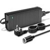 AUCARAUTO Convertitore di tensione da 230 V a 12 V, 120 W/10 A/2,65 m, adattatore per accendisigari alla spina, adattatore per frigorifero e pompa pneumatici, aspirapolvere per auto e