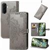 Fertuo Cover per Samsung Galaxy A27 5G, Custodia Portafoglio a Libro in Pelle Flip Case con Porta Carte, Chiusura Magnetica e Stand [Disegni di Mandala] Interno Silicone Sottile Antiurto, Grigio