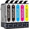 Cartridgeify 502 XL Compatibile con Epson 502 502XL Cartucce d'inchiostro, per Expression Home XP-5100 XP-5105 XP-5150 XP-5155, Workforce WF-2860 WF-2865 WF-2880 WF-2885 / dwf