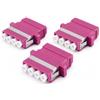 1aTTack.de 3 connettori Keystone in fibra ottica OM4 (UPC o PC) LC-Quad femmina a LC-Quad femmina multimodale viola