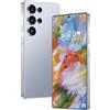 ULUCAN Smartphone S26 Ultra 5G, telefono sbloccato con 16GB di RAM 1TB di ROM, Android 14.0, fotocamera con zoom da 72/108 MP, display HD da 7,3, batteria a lunga durata da 8000mAh,Tianium Blue-1TB