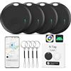 FUYAOSC Air Tracker Android, 4 PCS Smart Tracker Tag GPS Localizzatore Chiavi Compatibile con Trova Dispositivo(Solo Android), Bluetooth Tracker Tag Compatibile per Portafogli,Chiavi,Zaini (Nero)
