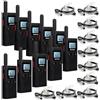 Retevis RB628 Walkie Talkie, PMR446 Mini Walkie-Talkie Professionali 1500mAh, Schermo LCD VOX, 1500mAh Ricetrasmittenti Ricaricabili con Auricolare per Scuola, Hotel, Ristoranti (10PZ, Nero)