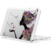 FFBOFFC Cover Compatibile con MacBook Pro 15 Pollici 2019 2018 2017 2016 Modello A1990 A1707 con Touch Bar Touch ID, Protettiva Custodia Rigida in Plastica, Farfalla e ragazza