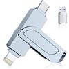 Gaulau [Senza App] Gaulau Chiavetta USB 512GB per iPhone Certificato MFi,3 in 1 Chiavetta USB-C Lightning USB 3.0,Pendrive Memoria Externa per iPhone/iPad/Smartphone Android OTG/Mac/PC,Grigio