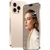 ULUCAN Smartphone sbloccato I16 Pro Max, telefono cellulare Android 5G con schermo Ultra HD da 7,3 pollici, batteria da 8000 mAh, 16 GB 1 TB, supporto multilingue, Dimensity9000 (10 core),Desert Gold-1TB