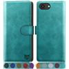 SUANPOT progettazione per iPhone 16e 6.1/iPhone 17e 6.1 Blocco RFID Portafoglio Slot CarteSupporto Cellulare Magnetica custodia Pelle Sintetica Cover per Apple 16e Blu verde