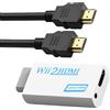 MejaRizon Adattatore Wii HDMI per TV, Full HD 720/1080P, convertitore audio video con audio da 3,5 mm + cavo da 1,5 m, compatibile con TV, monitor e proiettore, supporta NTSC/PAL 480i/480p/576i/720p/1080p